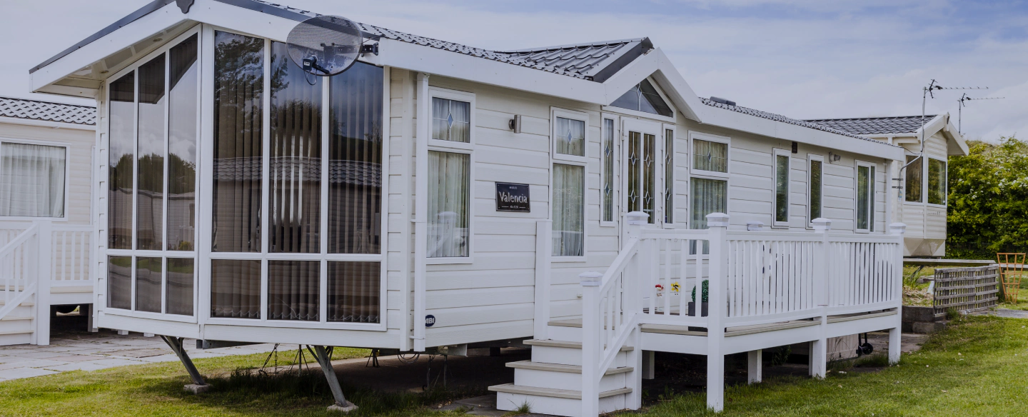 mobile house on a yard